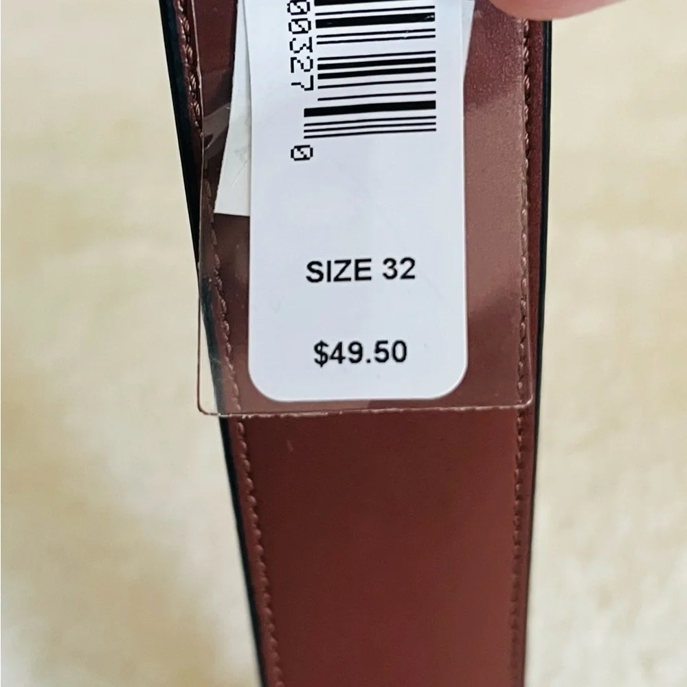 Perry Ellis PORTFOLIO Men's Black Leather‎ Belt Sz 32
